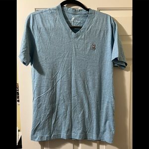 Psycho Bunny designer v neck blue shirt M